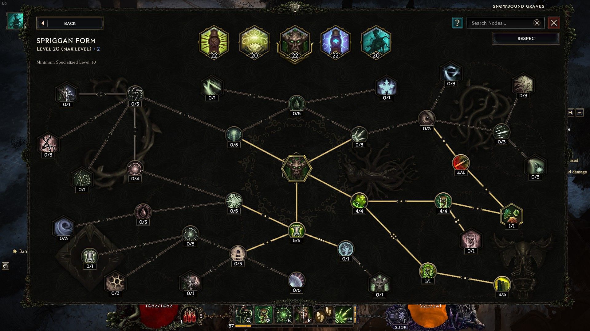 Spriggan tree layout in Last Epoch (Image via Eleventh Hour Games)